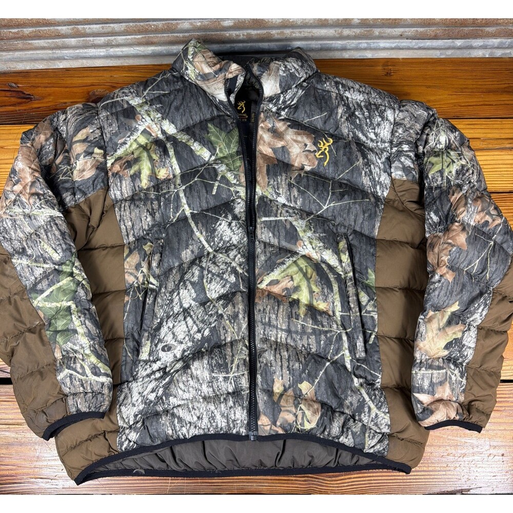 Browning Mossy Oak Break-Up Camo Goose Down Puffer 700 Fill Jacket Mens XXL